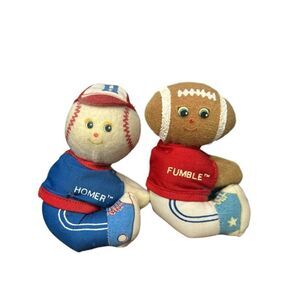 AmToy Team Mates Clip On Homer & Fumble Figures Vintage 1983